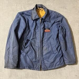 Vintage 80s Ford Trucks Jacket Blue Workwear USA Lined Large Men’s